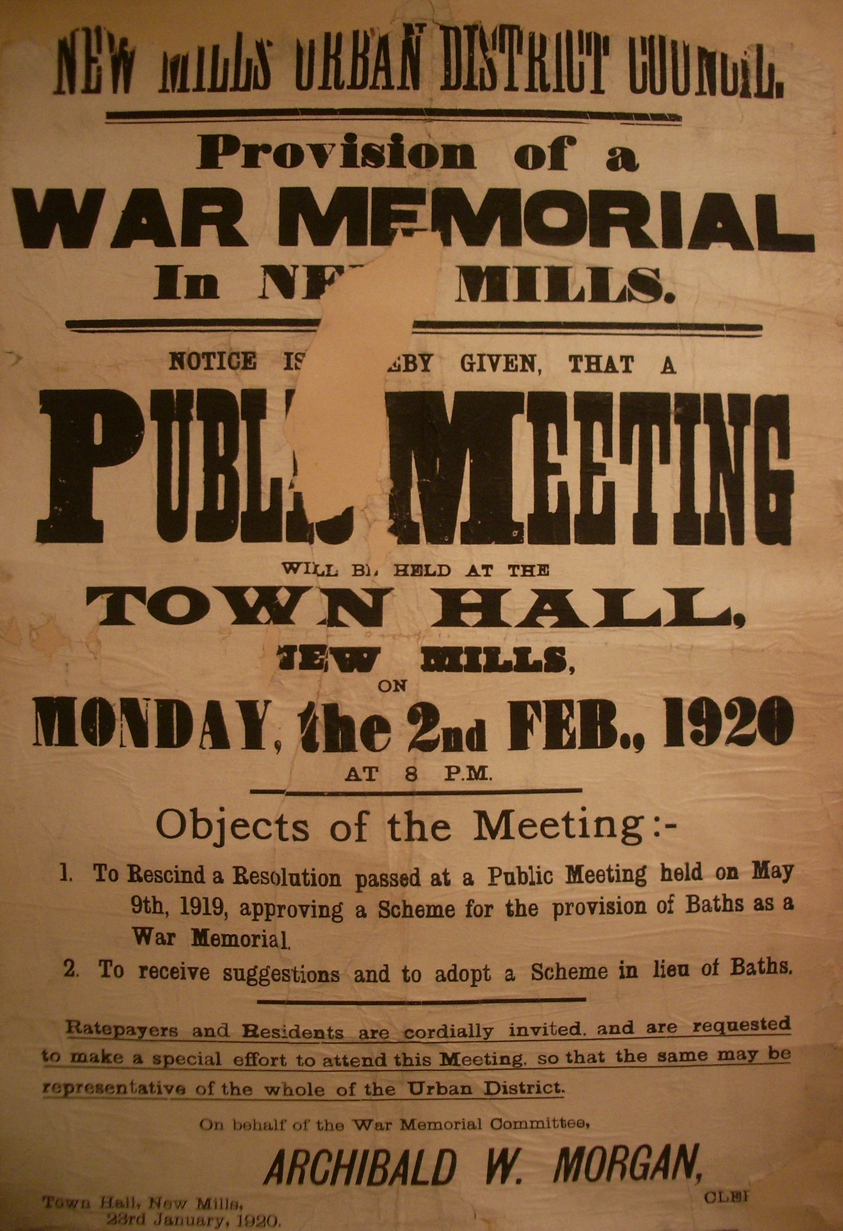 Provision of a First World War Memorial