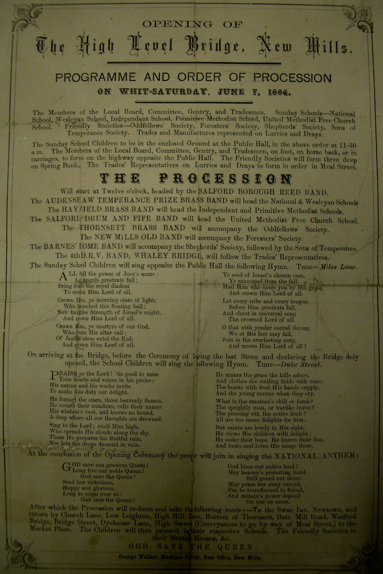 Original programme for the opening ceremony