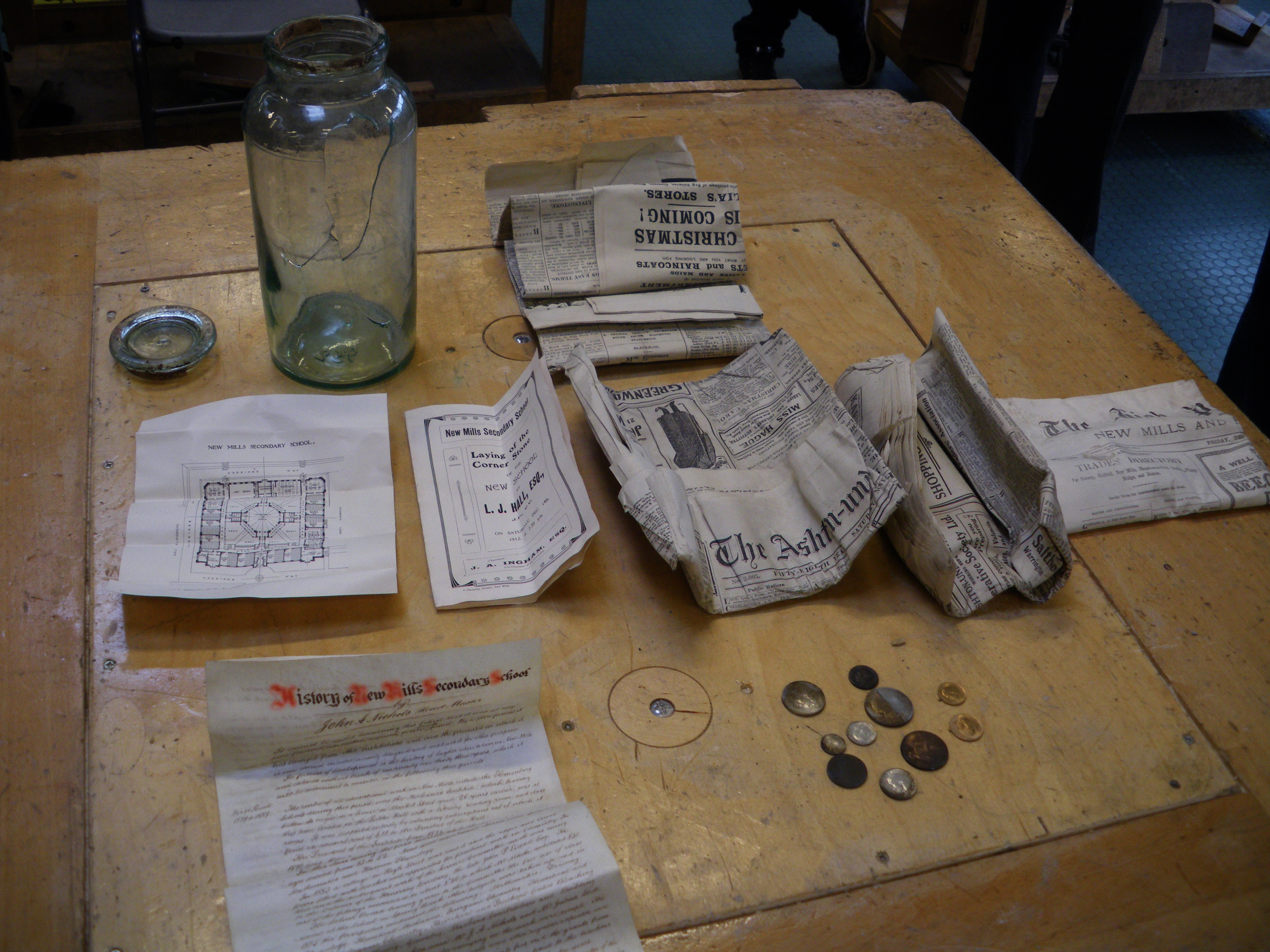The Time Capsule jar and its contents