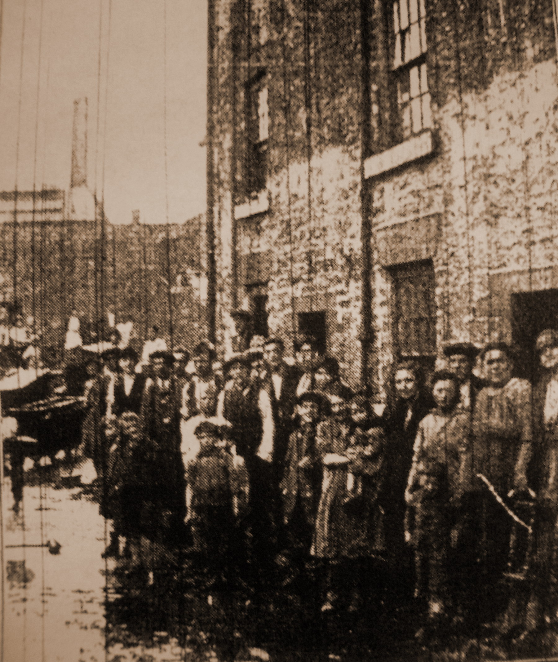 The residents of Brookside - note the water mark on the wall