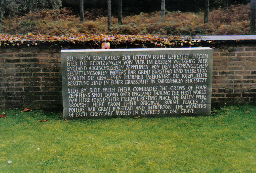 Zepplin crews at the German War Graves Cemetery, Cannock Chase.