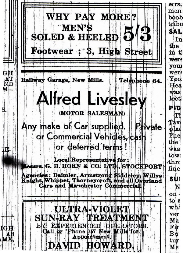 Advertisement for the Railway Garage