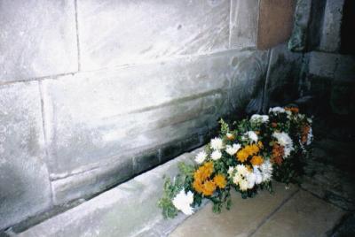 Medieval Carving at Chelmorton Church.